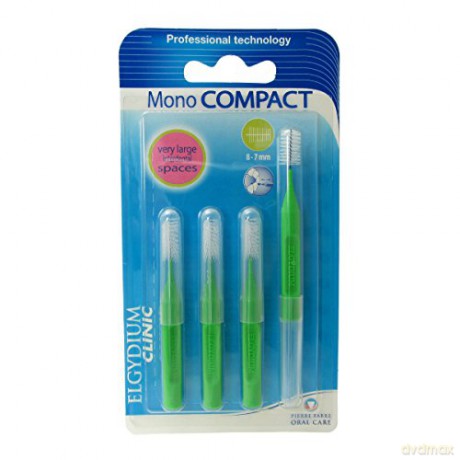 ELGYDIUM Interdental brushes green Mono Compact (8-7 mm) 4 pcs