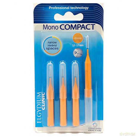 ELGYDIUM Interdental brushes orange Mono Compact (3,5-2,7 mm) 4 pcs