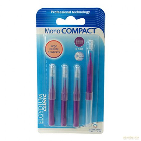 ELGYDIUM Interdental brushes purple Mono Compact (6-4 mm) 4 pcs