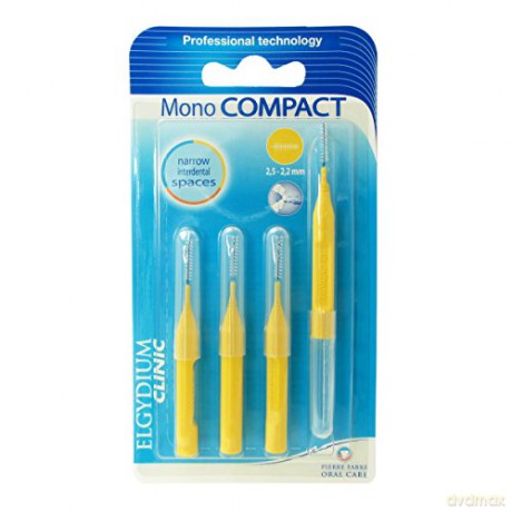 ELGYDIUM Interdental brushes yellow Mono Compact (2,5-2,2 mm) 4 pcs