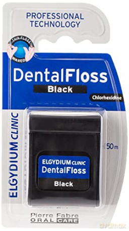 ELGYDIUM Waxed dental floss black Clinic 50 m