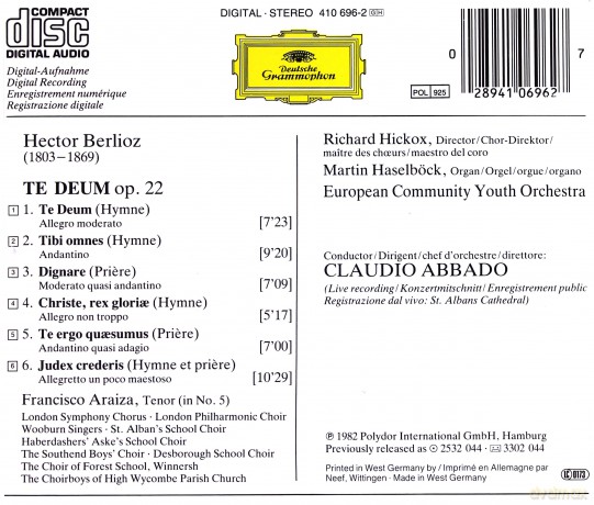 Abbado: Berlioz:Te Deum [CD]