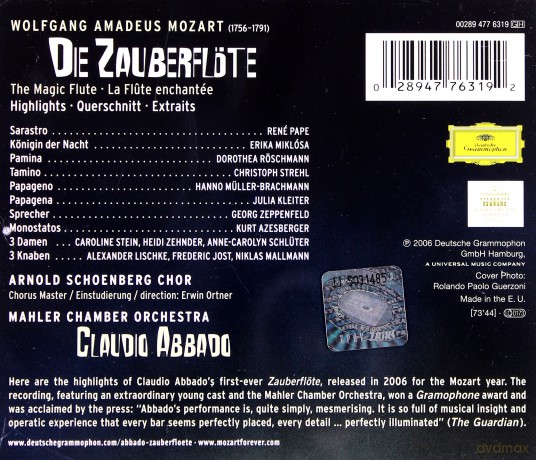 Abbado: Mozart:Die Zauberflote-Highlights [CD]
