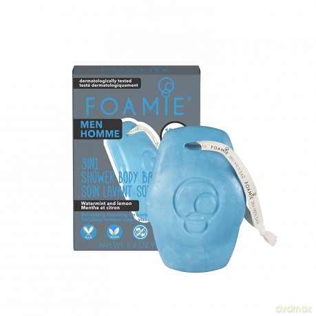 Foamie Men´s shower soap for face, body and hair Seas The Day (3 in 1 Shower Body Bar) 90 g