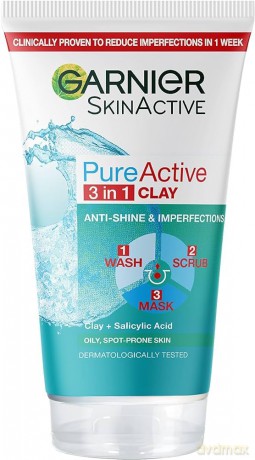 Garnier Cleansing gel, scrub and mask against imperfections Pure 3in1 150 ml