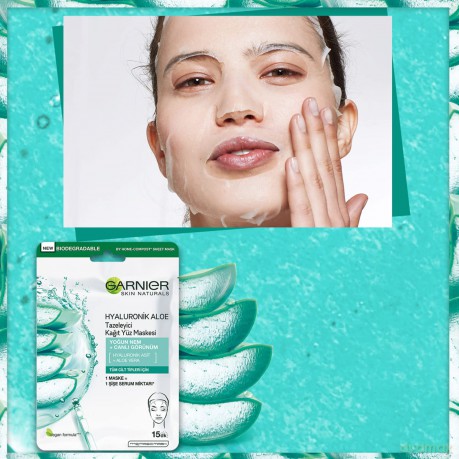 Garnier Textile face mask with aloe vera Hyaluronic Aloe (Serum Tissue Mask) 28 g