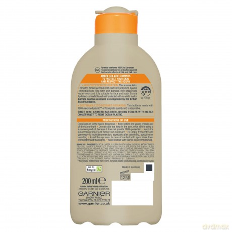 Garnier UVB and UVA Protective Cream SPF 50+ Ambre Solaire Ocean Conservancy (Protection Lotion) 200 ml
