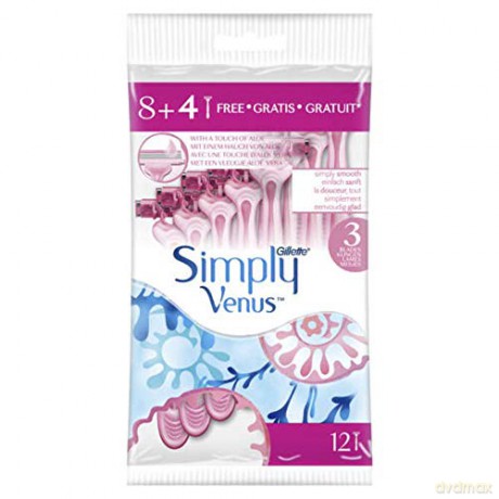 Gillette Disposable razors Simply Venus 3 Plus Yellow 8 + 4 pcs