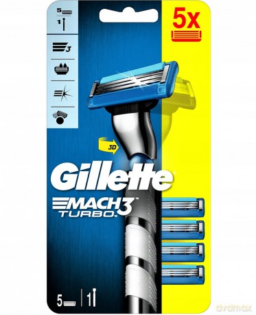 Gillette Gillette Mach3 3D Turbo Barcelona shaver + 5 heads