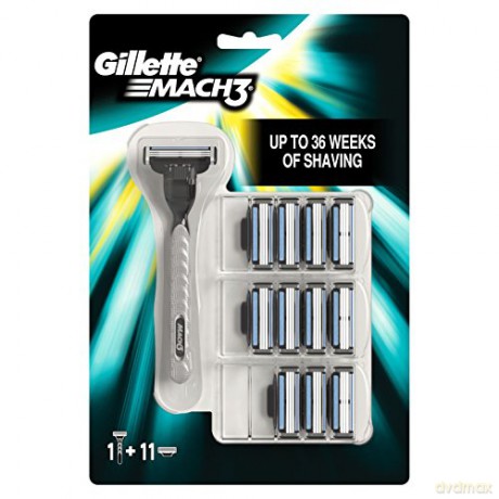 Gillette Mach3 Reg shaver + 12 heads