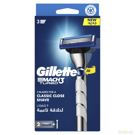 Gillette Mach3 Turbo 3D shaver + 2 heads