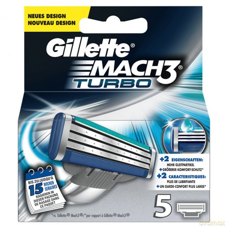 Gillette Replacement Gillette Mach3 Turbo 3D head - Variant: 5 ks