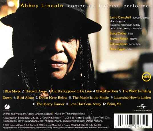 Abbey Lincoln: Abbey Sings Abbey [CD]