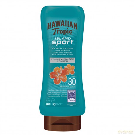 Hawaiian Tropic Sunscreen SPF 30 Island Sport (Sun Protective Lotion Ultra Light) 180 ml