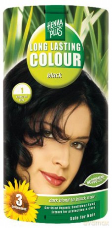 HennaPlus Prolonged hair color 100ml (Long Lasting Colour) - Shade: 1 Black