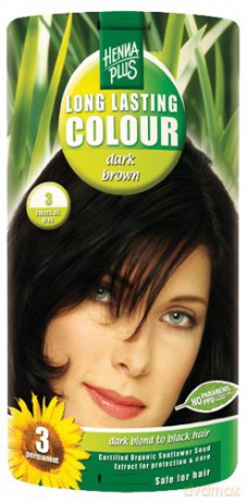 HennaPlus Prolonged hair color 100ml (Long Lasting Colour) - Shade: 3 Dark brown