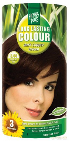 HennaPlus Prolonged hair color 100ml (Long Lasting Colour) - Shade: 3.44 Dark copper brown
