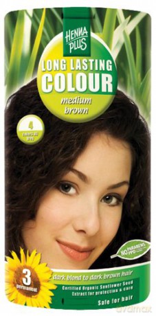 HennaPlus Prolonged hair color 100ml (Long Lasting Colour) - Shade: 4 Medium Brown