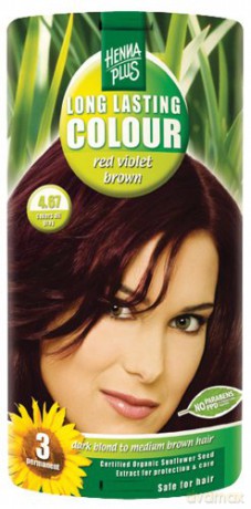 HennaPlus Prolonged hair color 100ml (Long Lasting Colour) - Shade: 4.67 Red-purple-brown