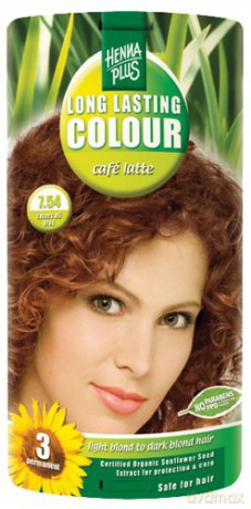 HennaPlus Prolonged hair color 100ml (Long Lasting Colour) - Shade: 7.54 Café Latte