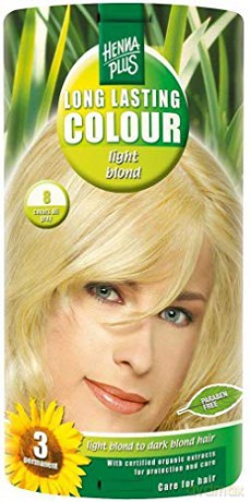 HennaPlus Prolonged hair color 100ml (Long Lasting Colour) - Shade: 8 Light blond