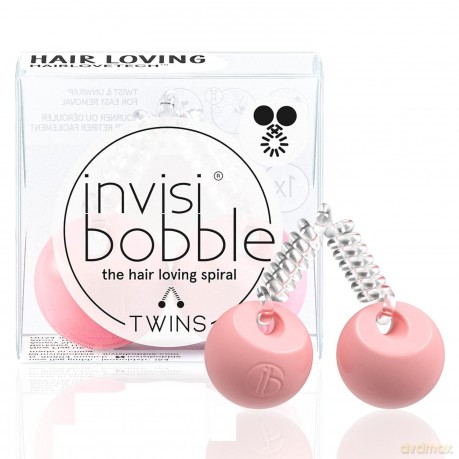 Invisibobble Hair band with hair balls Twins Prima Ballerina (Hanging Pack)