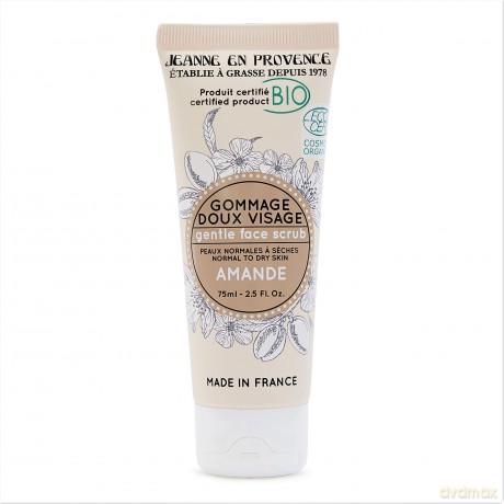 Jeanne En Provence Gentle skin peeling bio Mandle (Gentle Face Scrub) 75 ml