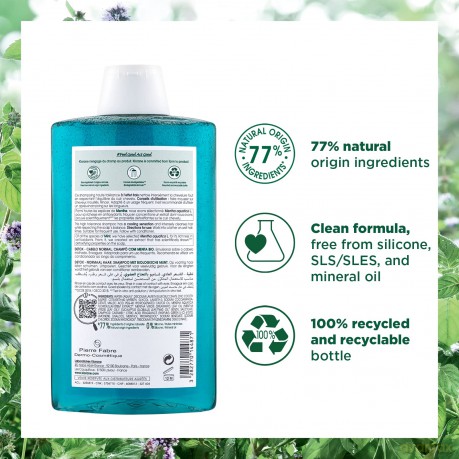 Klorane Anti Pollution Detox Shampoo With Aquatic Mint - Volume: 400 ml