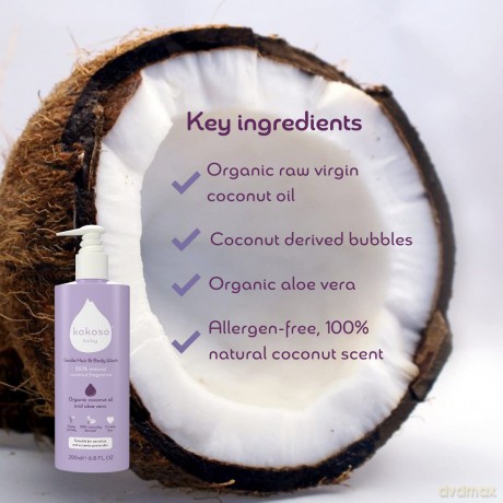 Kokoso Baby Gentle baby wash gel for body and hair with perfume (Gentle Baby Wash) 200 ml