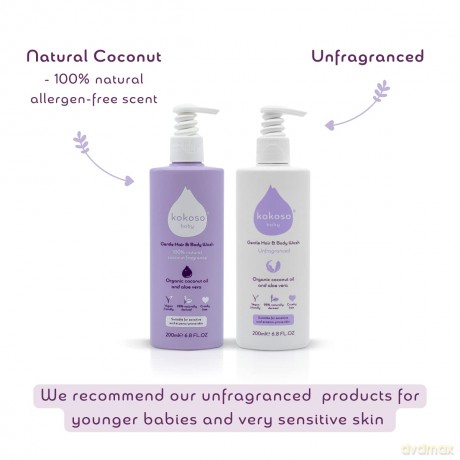 Kokoso Baby Gentle baby wash gel for body and hair with perfume (Gentle Baby Wash) 200 ml