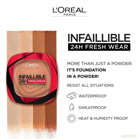 L´Oréal Paris Make-up in Infaillible 24H Fresh Wear (Foundation in a Powder) 9 g - Shade: 120 Vanilla