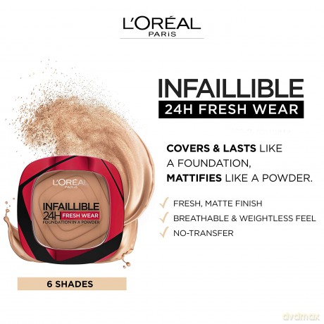 L´Oréal Paris Make-up in Infaillible 24H Fresh Wear (Foundation in a Powder) 9 g - Shade: 120 Vanilla