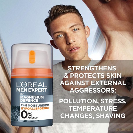 L´Oréal Paris Men Expert Magnesium Defense (Face Wash) 100 ml Cleansing Skin Gel for Sensitive Skin