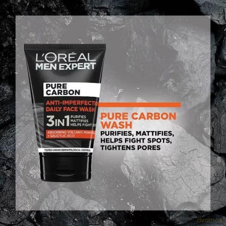 L´Oréal Paris Men Expert Pure Carbon 3-in-1 Cleansing Gel (Anti-Imperfection Daily Face Wash) 100 ml