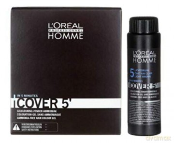 L´Oréal Professionnel Gel hair color for men Homme Cover 5 3 x 50 mL - Shade: 5 Light Brown