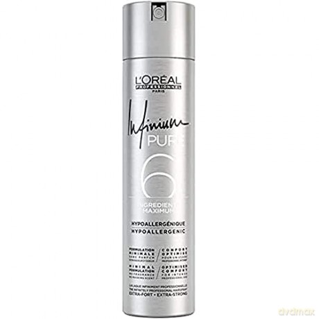 L´Oréal Professionnel Hypoallergenic hair spray without perfume for extra strong hair fixation Infinium Pure (Extra Strong Hair spray) 500 ml