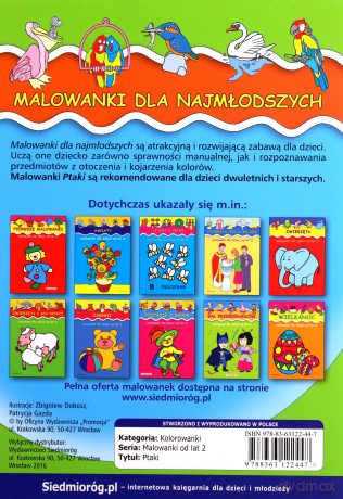 Ptaki Malowanki Dla Dzieci Od Lat 2 - Zbigniew Dobosz, Patrycja Gazda [KSIĄŻKA]