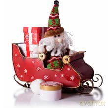 Lady Cotton Body Care Gift Set Metal Sled With Dad Felt Noel