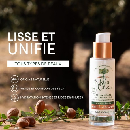 Le Petit Olivier Anti-wrinkle skin serum with argan oil Anti-Age (Serum Visage) 30 ml