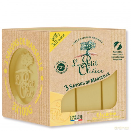 Le Petit Olivier Marseille Soap with (Marseille Soaps) 3 x 100 g