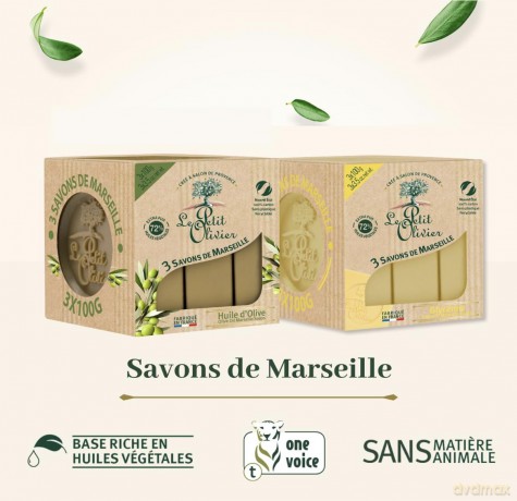 Le Petit Olivier Marseille Soap with (Marseille Soaps) 3 x 100 g