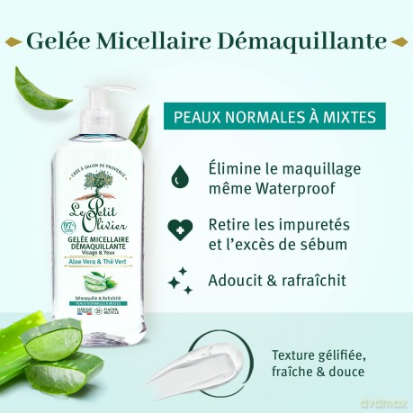 Le Petit Olivier Micellar Cleansing Gel Aloe Vera and Green Tea (Micellar Clean sing Gel) 400 ml