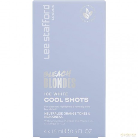 Lee Stafford Bleach Blonde Hair Treatment with Ice White (Cool Shots) 4 x 15 ml