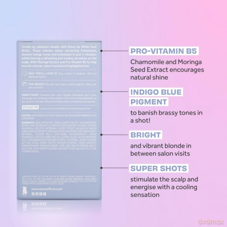 Lee Stafford Bleach Blonde Hair Treatment with Ice White (Cool Shots) 4 x 15 ml