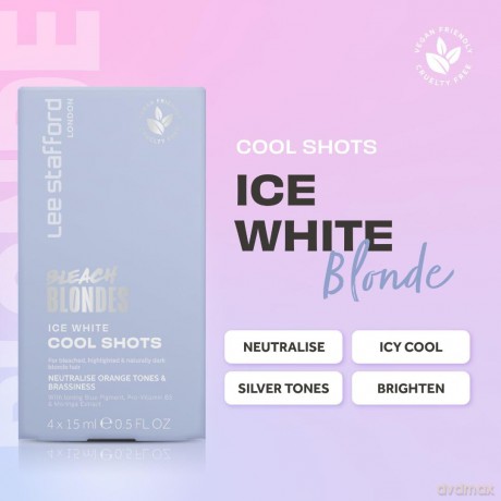 Lee Stafford Bleach Blonde Hair Treatment with Ice White (Cool Shots) 4 x 15 ml