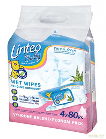 Linteo Wet wipes Baby Aloe Vera 4 x 80 pcs