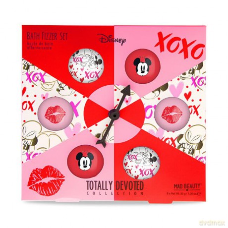 Mad Beauty Minnie Mickey Sparkling Bath Bomb Totally Devoted Spinning (Bath Fizzer Set) 6 x 30 g