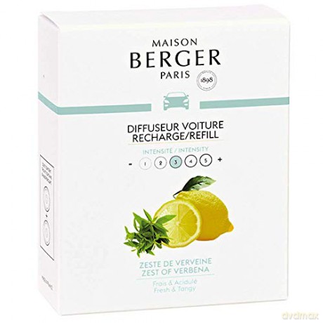 Maison Berger Paris (Car Diffuser Recharge/Refill) Zest of Verbena 2 pcs
