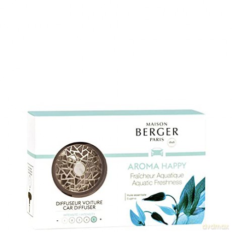 Maison Berger Paris Aroma Happy chrome car diffuser gift set + water freshness refill