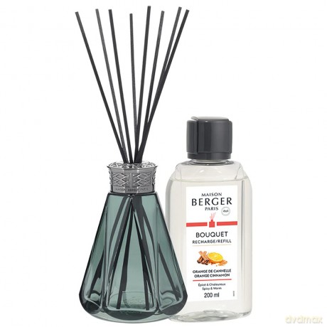 Maison Berger Paris Gift set aroma diffuser Pyramide vintage green + filling Orange and cinnamon 200 ml